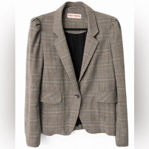 Free People Plaid Blazer | Classic Tailored Jacket | Fall Chic | SIZE S